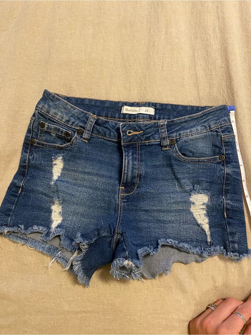 Bluenotes 8’ micro Frayed denim Shorts